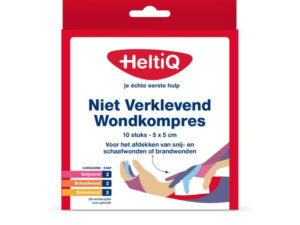 HeltiQ Niet Verklevend Wondkompres 5×5 cm – 10 stuks